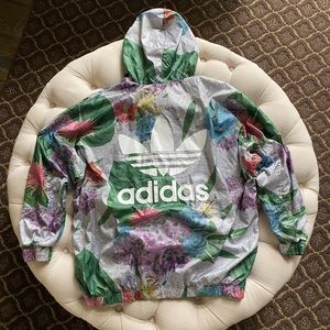 Adidas Floral Windbreaker Pullover